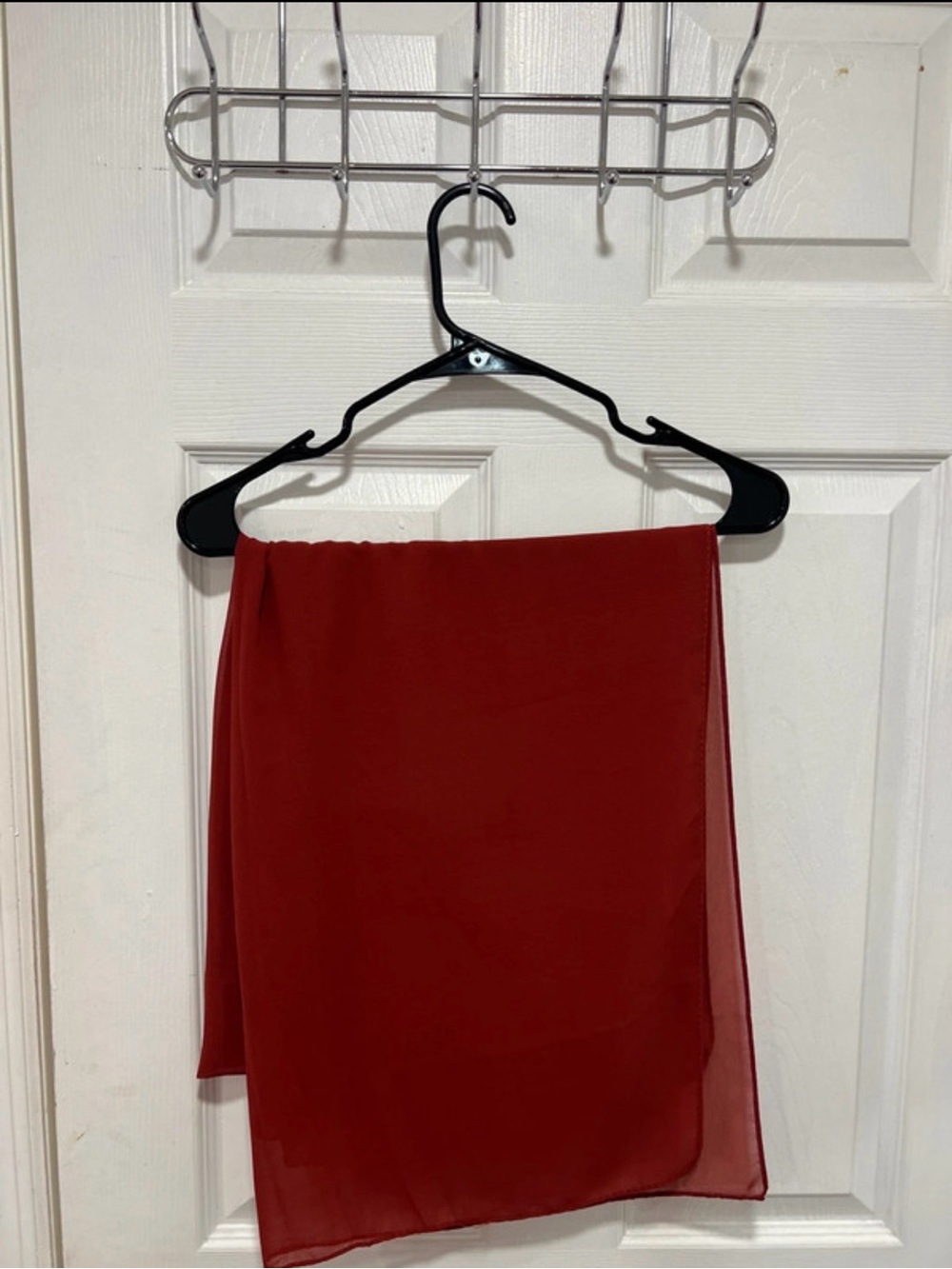 Women's Red Chiffon Mini Skirt - Lightweight Layer